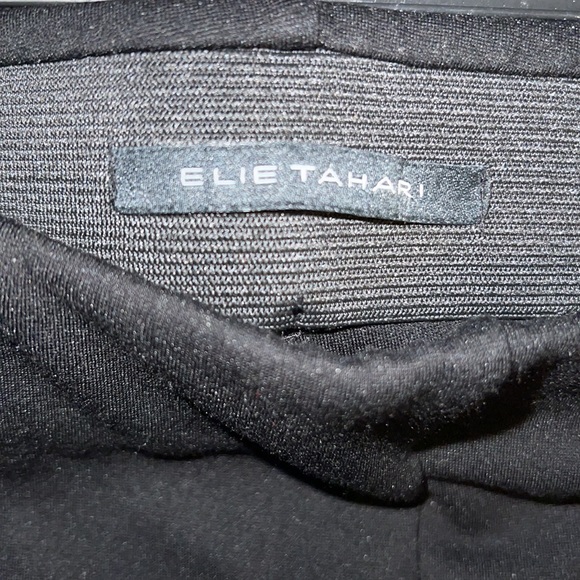 Tahari black tailored gold button military skinny dress pants Sz L - Picture 8 of 10